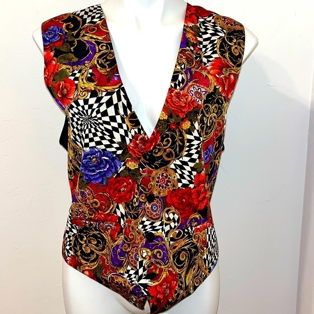 Brandon Michael Vest Floral Geometric